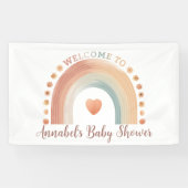 Modern Boho Rainbow Baby shower Welkom Banner - W (Horizontaal)