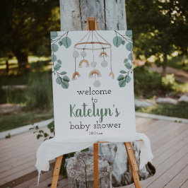 Modern Boho Rainbow Baby shower Welkom Poster
