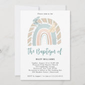 Modern Boho Rainbow Baptism Invitation Kaart (Voorkant)