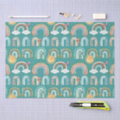 Modern Boho Rainbow Blauwgroen Terracotta Mustard  Tissuepapier (Craft)