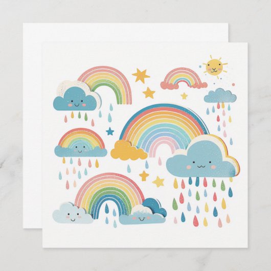 Modern Boho Rainbow Collectie Flat Kaart (Voorkant / Achterkant)