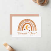 Modern Boho Rainbow Dank je Kaart Notitiekaartje (Voorkant / Achterkant in situ)