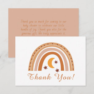 Modern Boho Rainbow Dank je Kaart Notitiekaartje