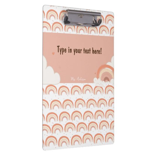 Modern Boho Rainbow gepersonaliseerd Multomap, op  Klembord (Rechts)