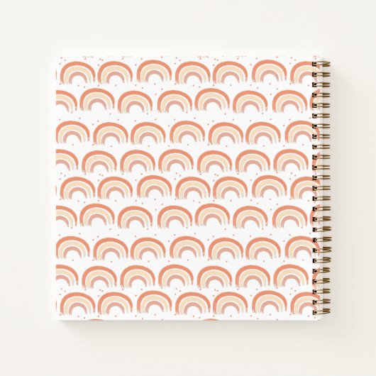 Modern Boho Rainbow gepersonaliseerd Multomap, op Notitieboek (Achterkant)