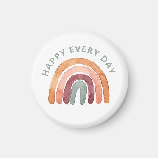 Modern Boho Rainbow - Happy Elke dag - Magneet (Voorkant)