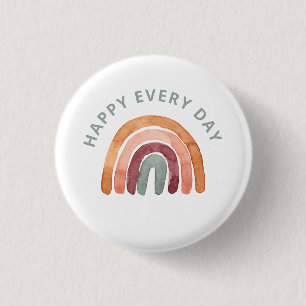 Modern Boho Rainbow - Happy Elke dag - Ronde Button 3,2 Cm