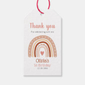Modern Boho Rainbow Kids Birthday Party Cadeaulabel (Voorkant)
