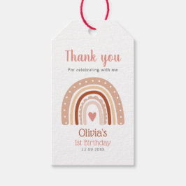 Modern Boho Rainbow Kids Birthday Party Cadeaulabel