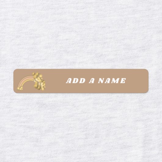 Modern Boho Rainbow Neutral Custom Name Labels (Design 1)