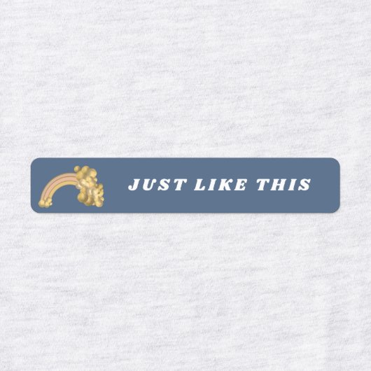 Modern Boho Rainbow Neutral Custom Name Labels (Design 2)