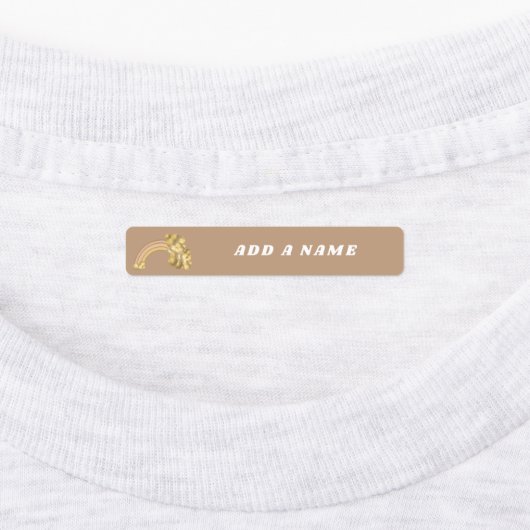 Modern Boho Rainbow Neutral Custom Name Labels (Aangebracht)