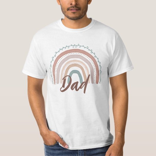 Modern Boho Rainbow Papa's T-shirt (Voorkant)