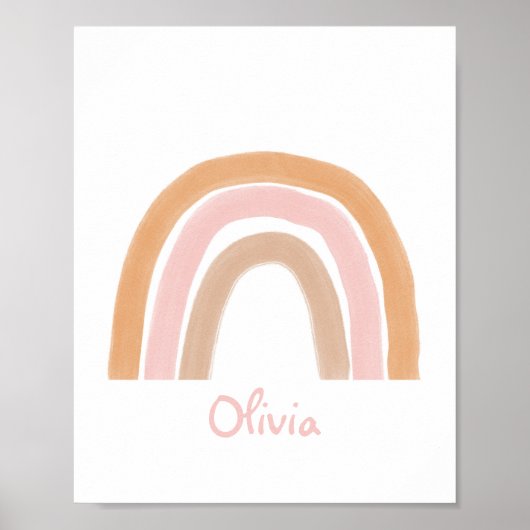 Modern Boho Rainbow Poster voor gepersonaliseerde  (Voorkant)