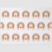 Modern BOHO Rainbow Sun Heart Dusty Pink Mustard Tissuepapier (Voorkant)