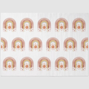 Modern BOHO Rainbow Sun Heart Dusty Pink Mustard Tissuepapier