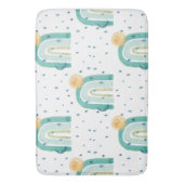 Modern Boho Rainbow Sun Moon Blauwgroen Blue Navy  Badmat (Voorkant Verticaal)