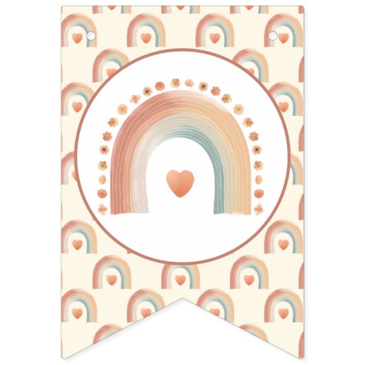 Modern Boho Rainbow Welkom bij Baby Bunting – Wate Vlaggetjes (Tweede vlag)