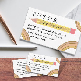 Modern Boho Rainbows Tutor leraar Visitekaartje