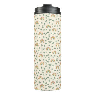 Modern Boho Regenbogen Coquette Strikken Klavertje Thermosbeker
