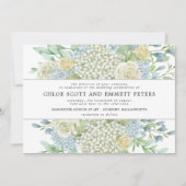 Modern Boho Roos Hydrangea Floral Wedding Kaart (Voorkant)