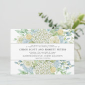 Modern Boho Roos Hydrangea Floral Wedding Kaart (Staand voorkant)