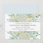 Modern Boho Roos Hydrangea Floral Wedding Kaart (Voorkant / Achterkant)