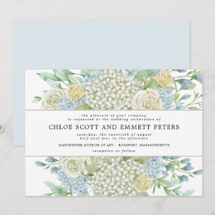Modern Boho Roos Hydrangea Floral Wedding Kaart
