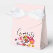 Modern Boho Roze Bloemen Afstuderen Favoriet Box Bedankdoosjes (Voorkant Zijde)