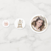 Modern Boho roze Elegant Bloemen Bruiloft Confetti (Voorkanten)