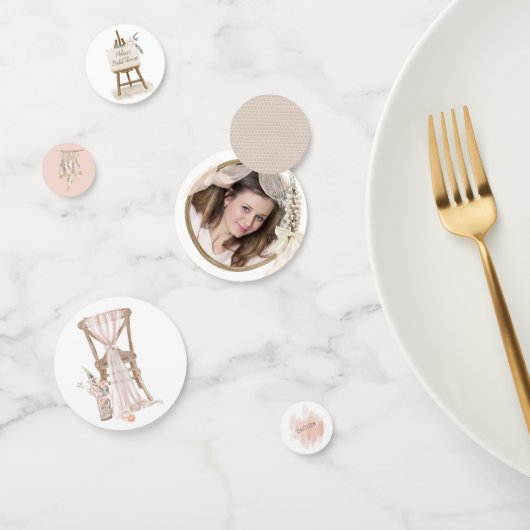 Modern Boho roze Elegant Bloemen Bruiloft Confetti (Groep)