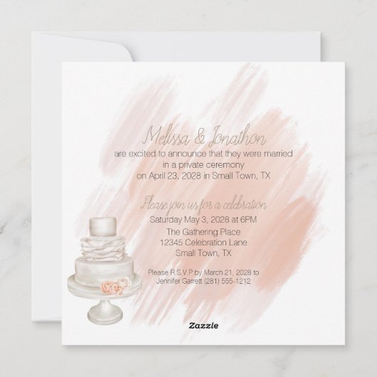 Modern Boho Roze Elegante Bloem Just Getrouwd Feestdagenkaart (Achterkant)