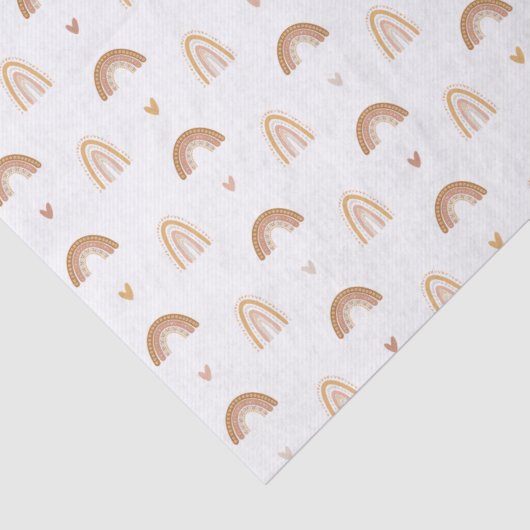 Modern Boho roze neutraal regenboogpatroon Tissuepapier (Detail)