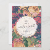 Modern Boho  Rozen Editable Foto Save The Date (Voorkant)