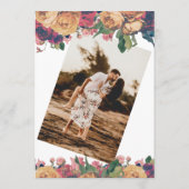 Modern Boho  Rozen Editable Foto Save The Date (Achterkant)