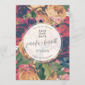 Modern Boho  Rozen Editable Foto Save The Date (Voorkant)