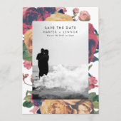 Modern Boho Rozen Editable Foto Save The Date (Voorkant)