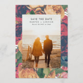 Modern Boho Rozen Editable Photo Save the Date (Voorkant)