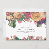 Modern Boho  Rozen Foto opslaan Datum Aankondiging (Voorkant)