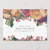 Modern Boho  Rozen Foto opslaan Datum Aankondiging (Voorkant)