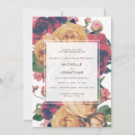  Modern Boho Rozen Wedding Kaart