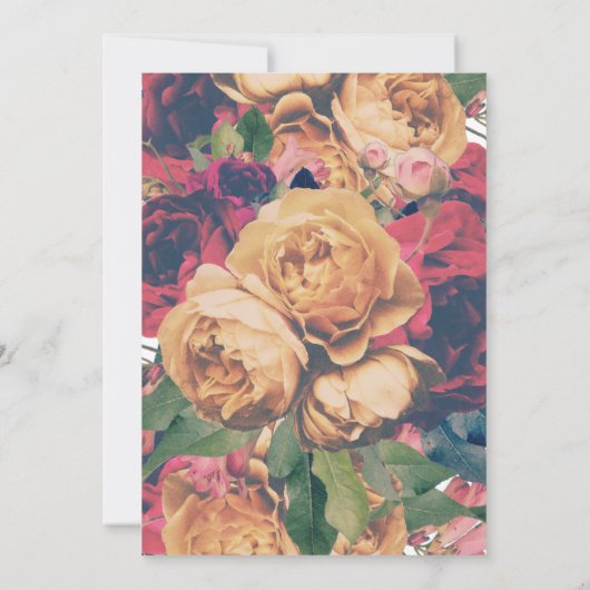  Modern Boho Rozen Wedding Kaart (Achterkant)