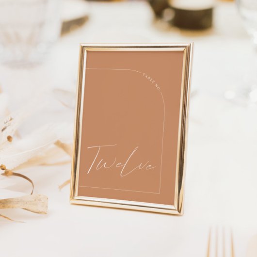 Modern Boho Rust Arch Table Twaalf Tabel Aantal Kaart