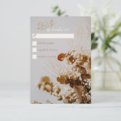 Modern Boho Rustic Dried Floral Wedding RSVP-kaart RSVP Kaartje (Staand voorkant)