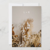 Modern Boho Rustic Dried Flowers Kaart (Achterkant)