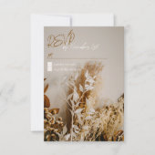 Modern Boho Rustic Dried Flowers Wedding RSVP Card (Voorkant)