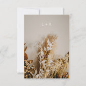Modern Boho Rustic Dried Flowers Wedding RSVP Card (Achterkant)
