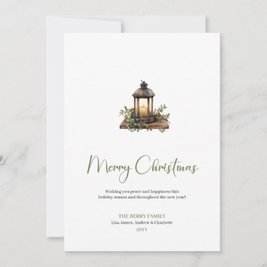 Modern Boho Rustic Earthy Christmas Greeting Card Feestdagenkaart (Voorkant)