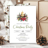 Modern Boho Rustic Earthy Holiday Party Invitation Kaart