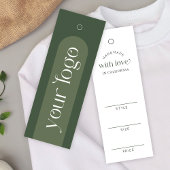 Modern Boho Sage Green Boutique Kleding Prijs Labe Mini Visitekaartjes